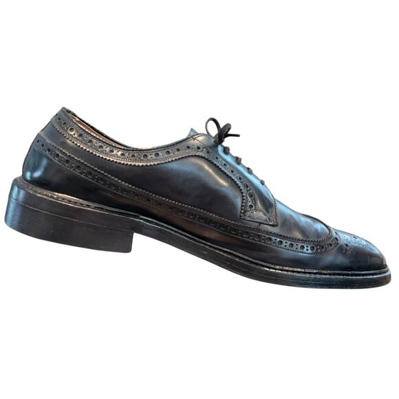 VTG Bass Black DuPont Corfam Full Brogue Longwing Wingtip Derby Shoes Mens 12 AA main image 13